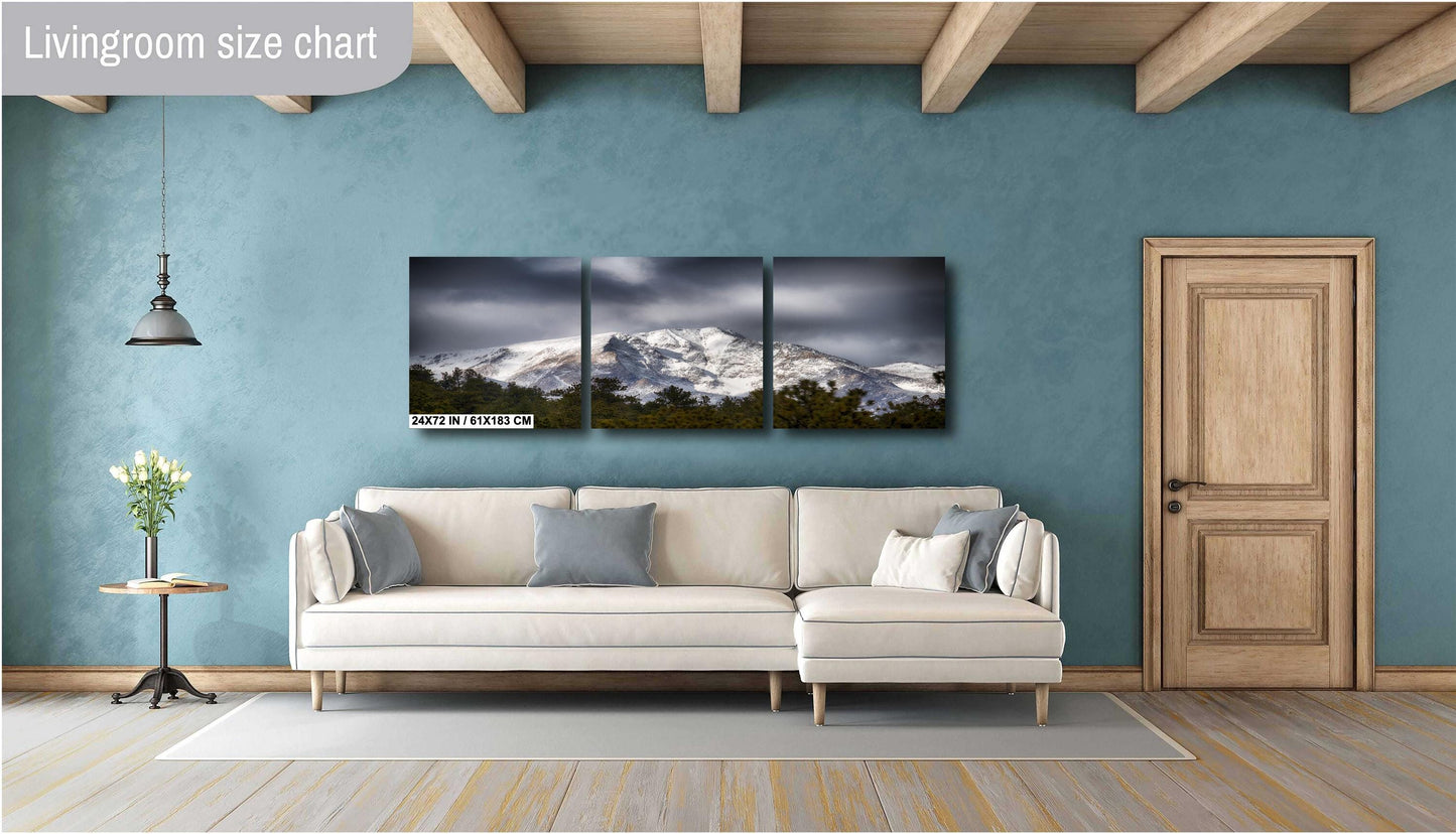 Rocky Mountain Wall Art – Winter Mountain Landscape Print on Premium Photo Paper