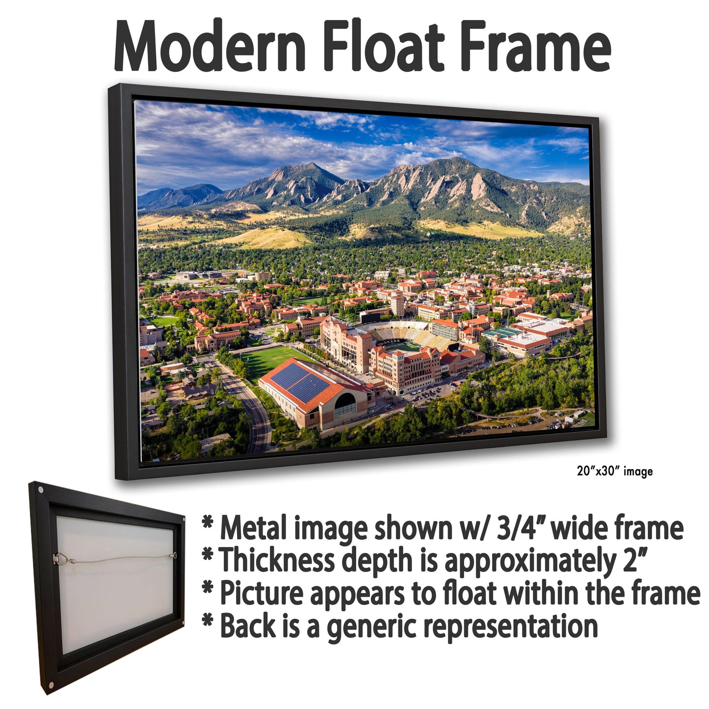 CU Boulder Wall Art – Folsom Field Print | Flatirons Landscape Art Canvas