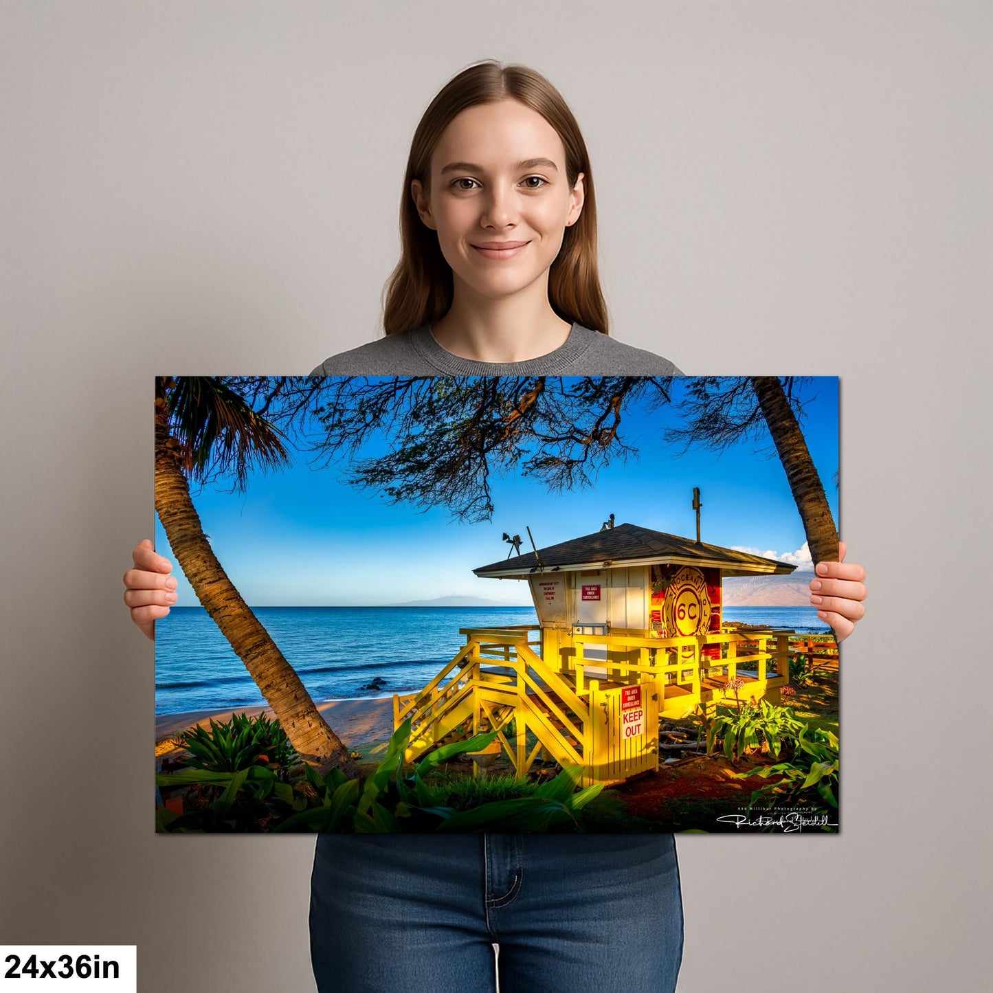 Maui Lifeguard Post Wall Art - Tropical Coastal Print | Ready to Hang Canvas
