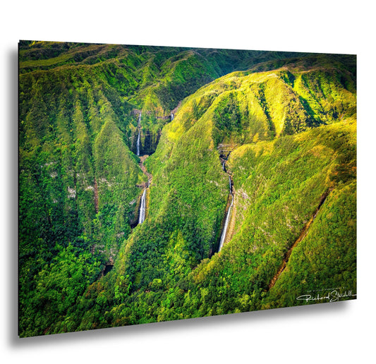 MoloKai Island Hawaii Photo Print - Sunrise Waterfall Wall Decor