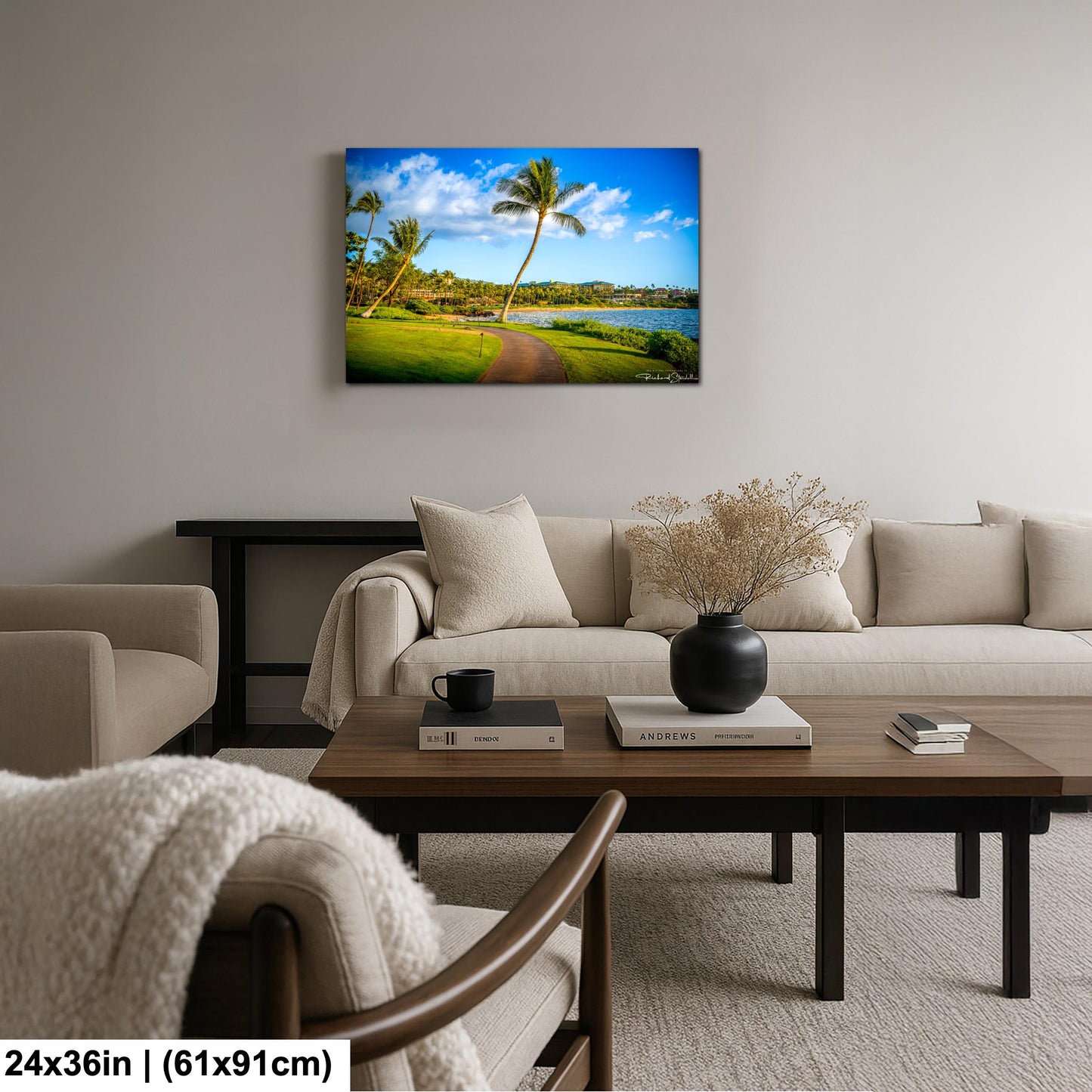 Wailea Walking Path Print - Tropical Island Wall Art | Premium Canvas Decor