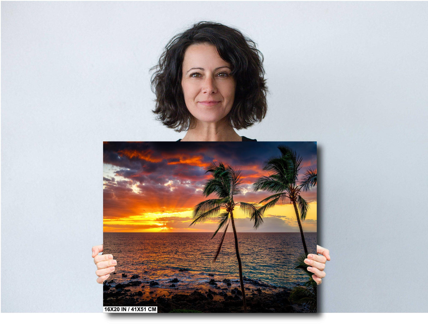 Maui Sunset Photo Print - Tropical Wall Art | Hawaii Metal Canvas Decor