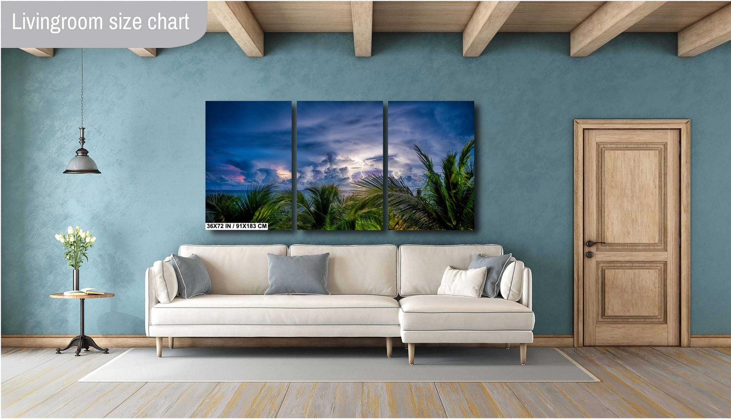 Tropical Thunderstorm Wall Art – Ready to Hang Canvas & Metal Photo Print Decor