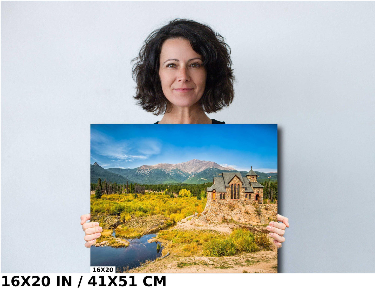 Chapel on the Rock Print - Rocky Mountain Wall Art | Colorado Nature Decor Canvas