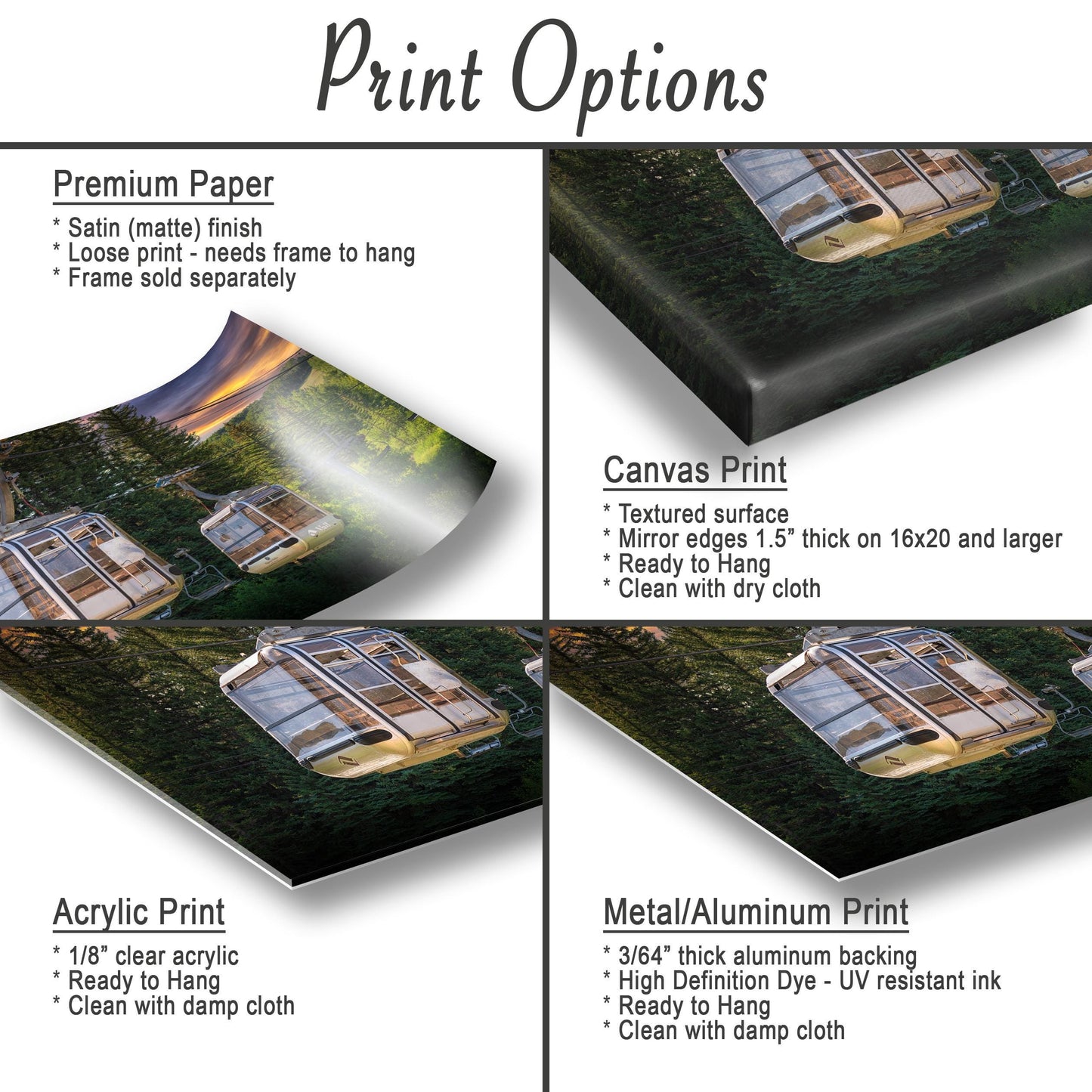 Vail Ski Lift Art - Canvas, Metal & Acrylic Wall Prints for Mountain Home Decor