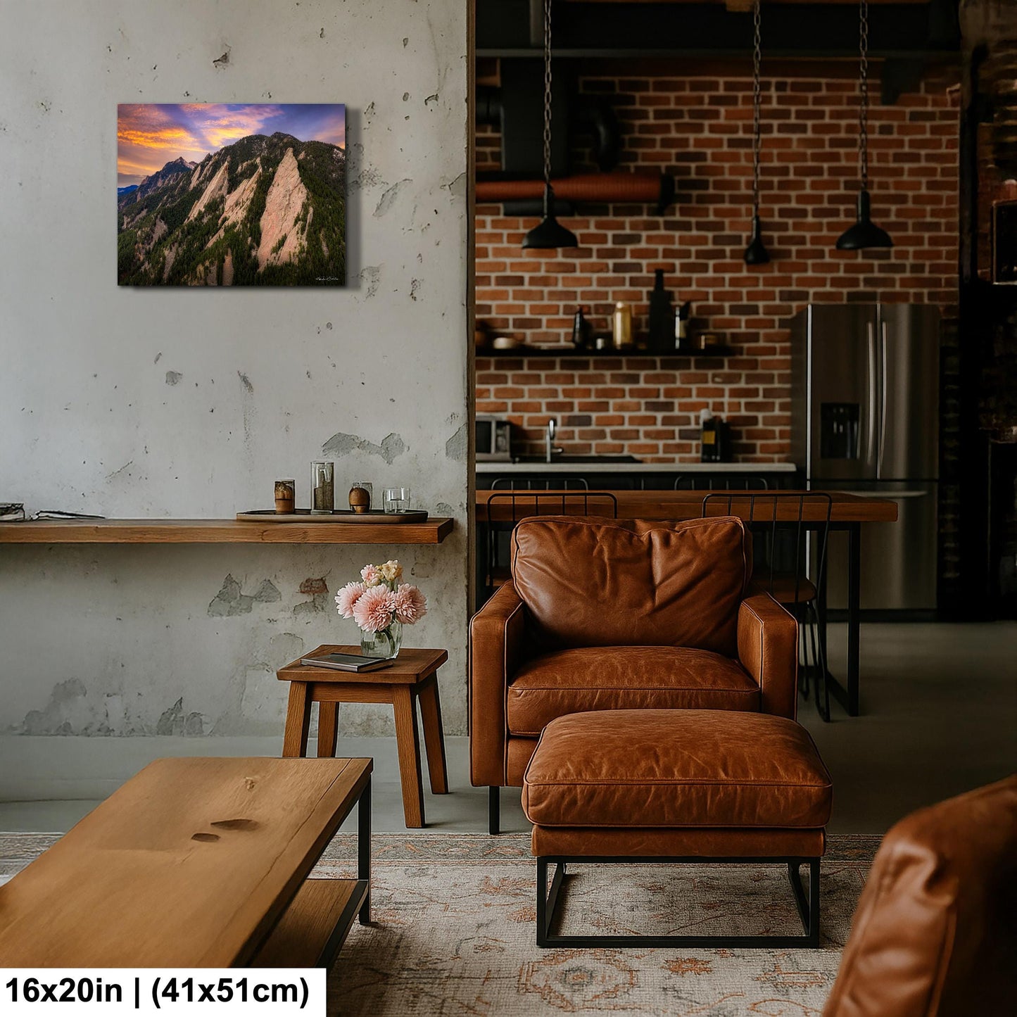 Boulder Flatirons Sunset Print: Colorado Mountain Wall Art (Canvas or Acrylic)