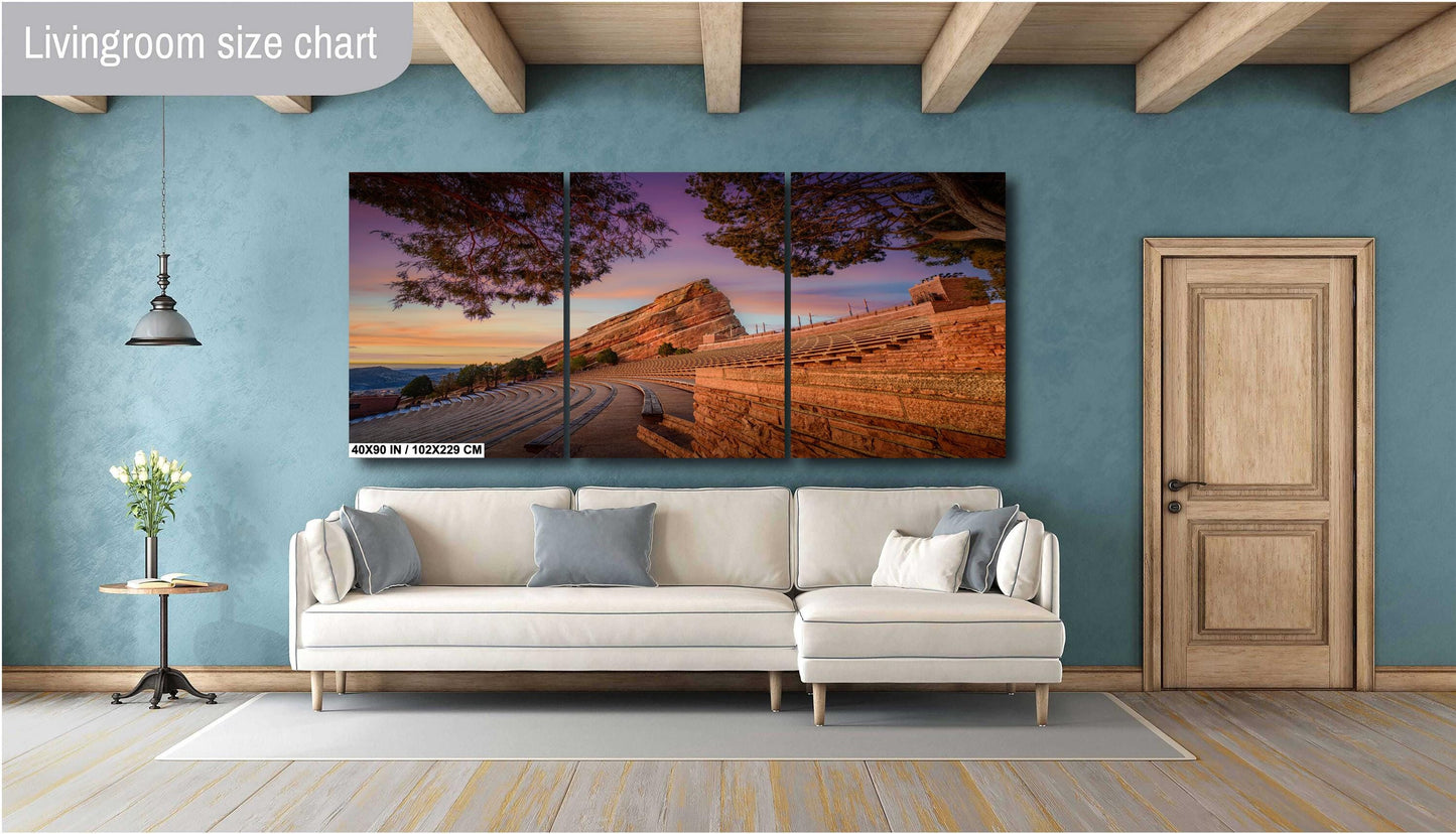 Red Rocks Landscape Print – Colorado Wall Art | Sunrise Canvas Decor & Metal Art