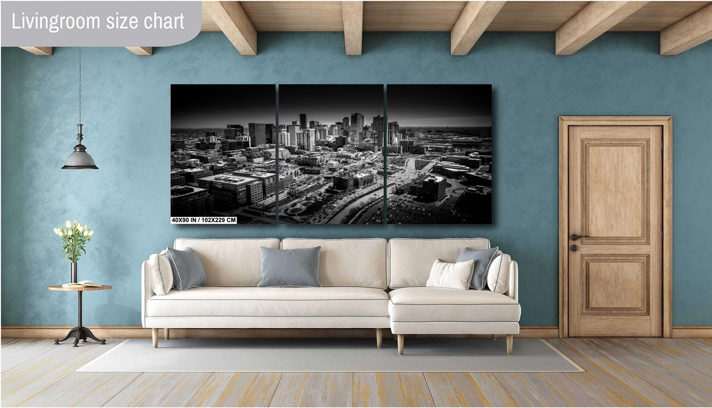 Denver Skyline Wall Art - Modern Cityscape Decor for Home & Office Wall Hanging