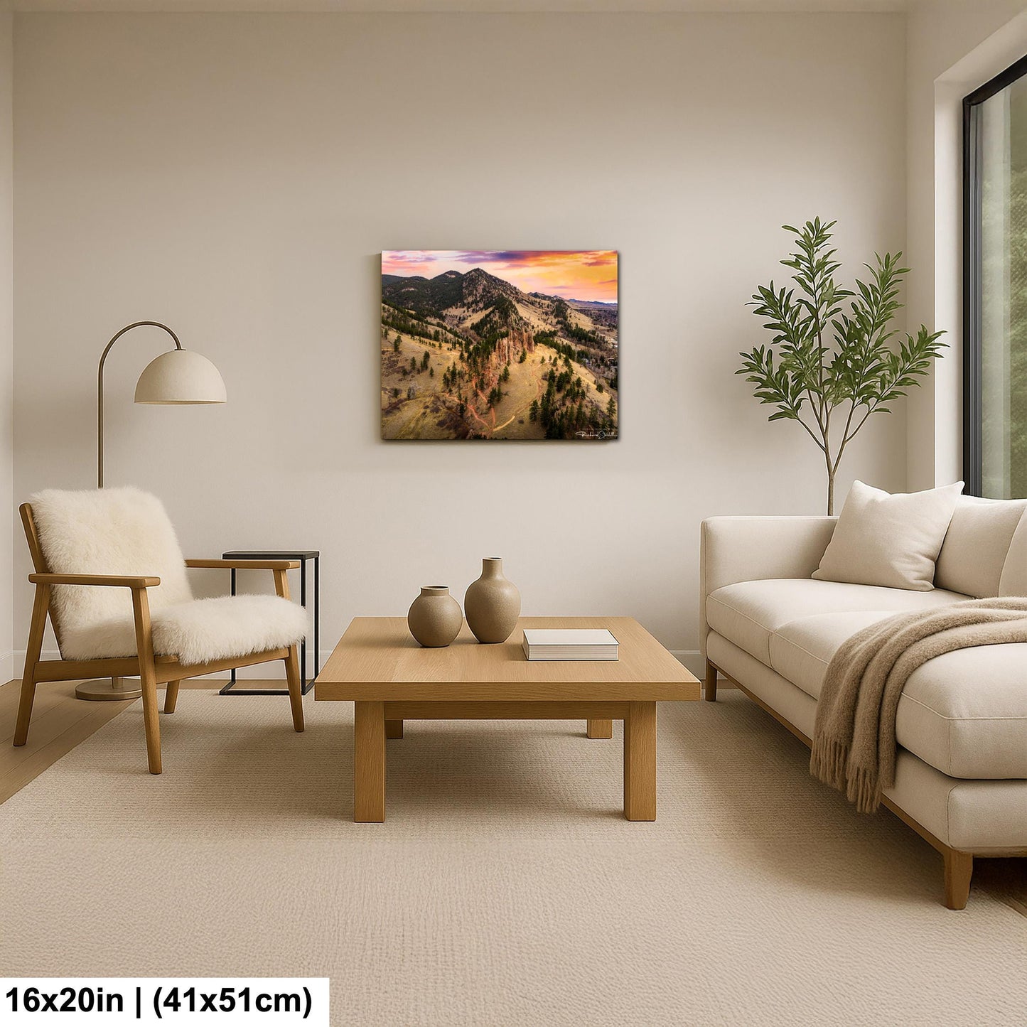 Boulder Sunrise Canvas - Mountain Wall Art | Ready to Hang Vivid Color Print