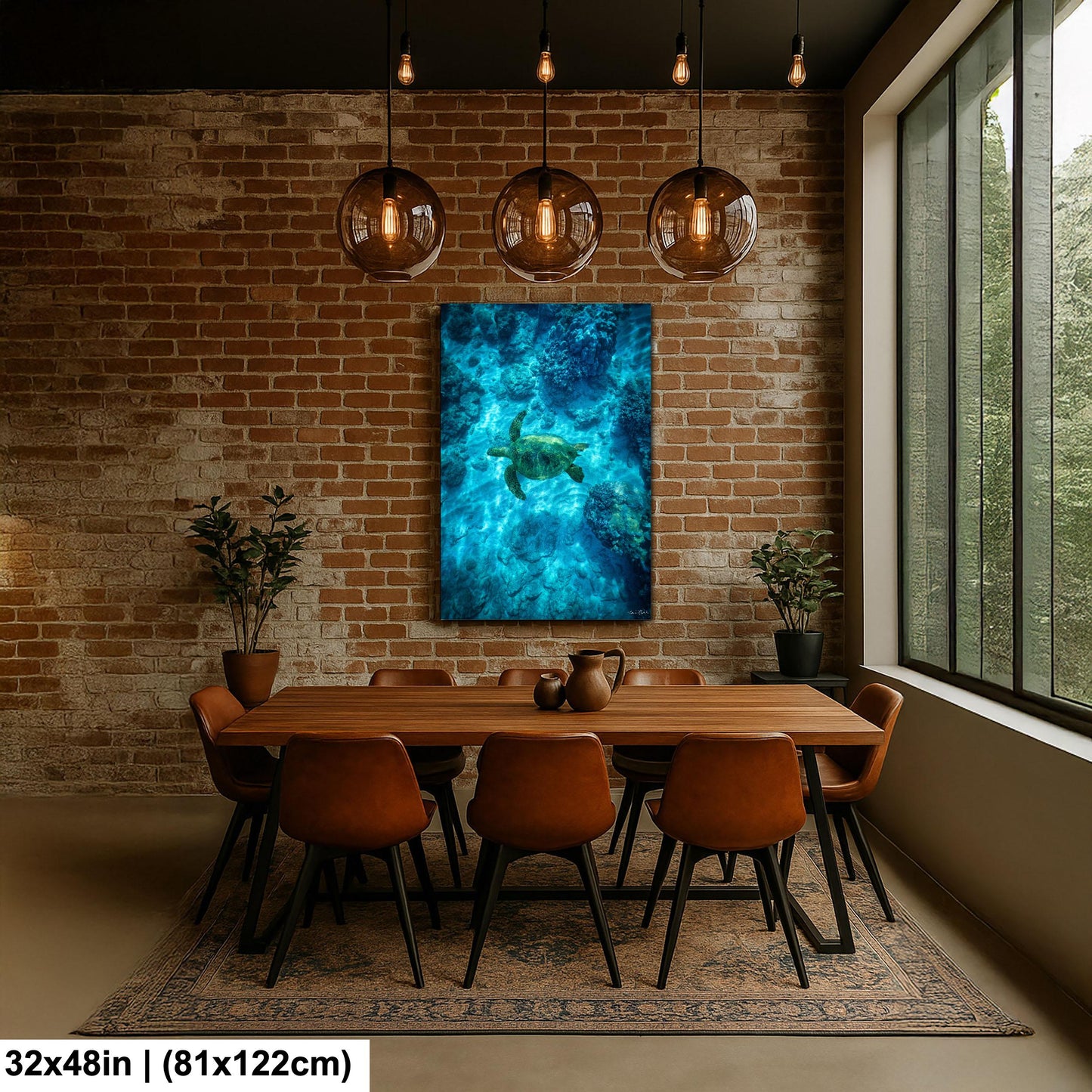 Sea Turtle Wall Art: Maui Ocean View - Tropical Coastal Decor