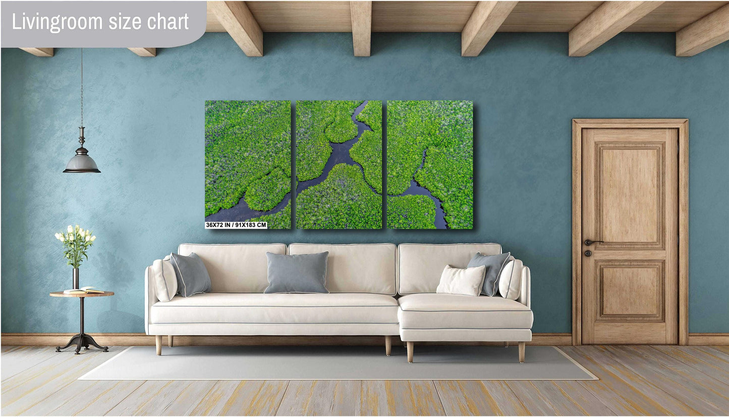 Aerial Mangrove Wall Art - Nature Photography Canvas | Eco-Friendly Tropical Décor
