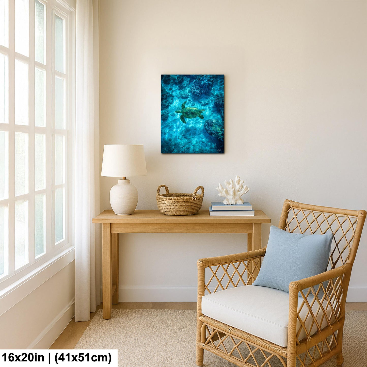 Sea Turtle Wall Art: Maui Ocean View - Tropical Coastal Decor