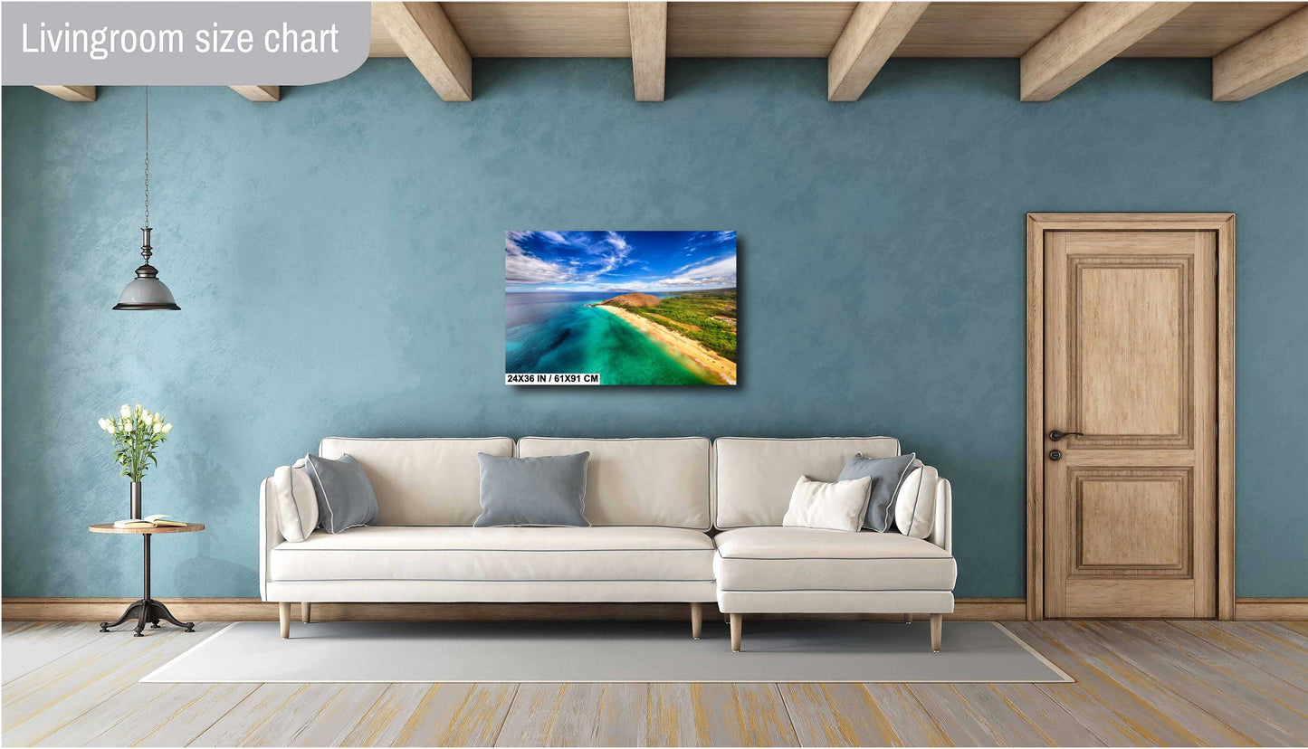 Maui Wall Art - Big Beach Canvas & Metal Wall Decor | Tropical Landscape Print