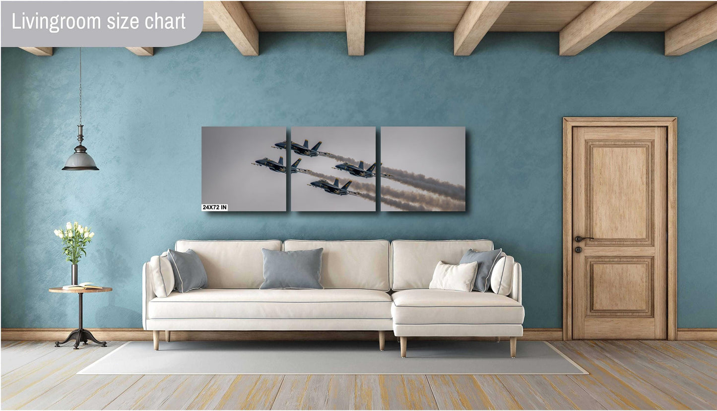Blue Angels Print - Navy Flight Squadron Canvas Wall Art | Aviation Collector Gift