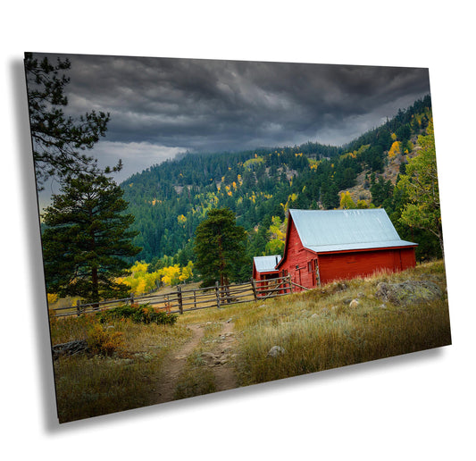 Old Red Barn Print - Rustic Wall Art | Large Canvas Barn Print | Farmhouse Decor