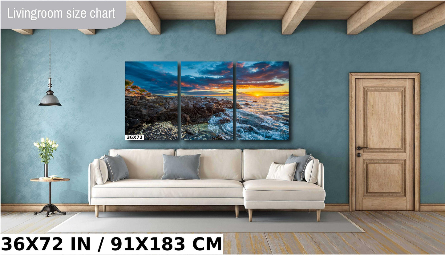 Maui Sunset Canvas Print - Vibrant Tropical Sunset | Ready To Hang Wall Decor
