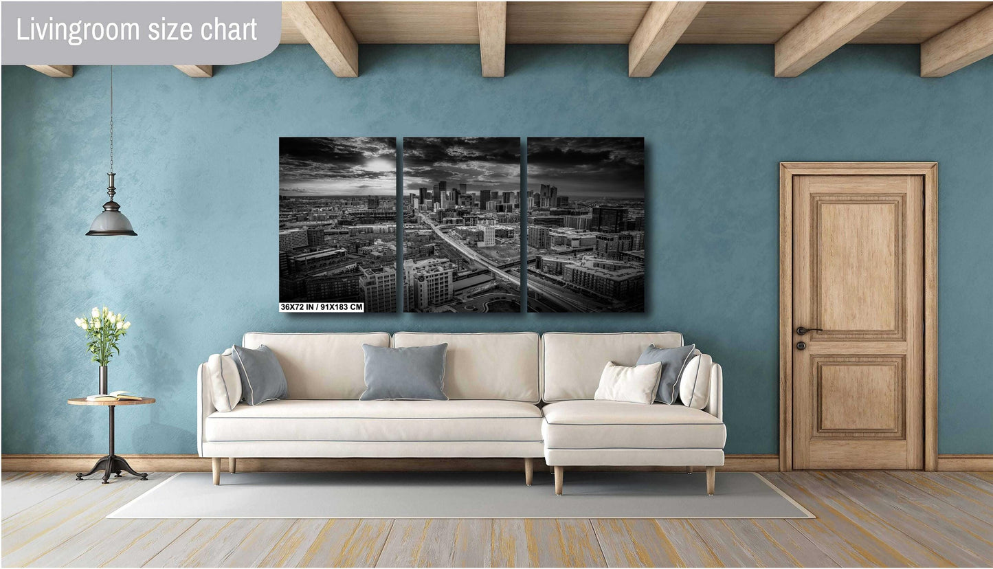 Denver Skyline Wall Art – Modern Cityscape Decor Featuring Union Station Print