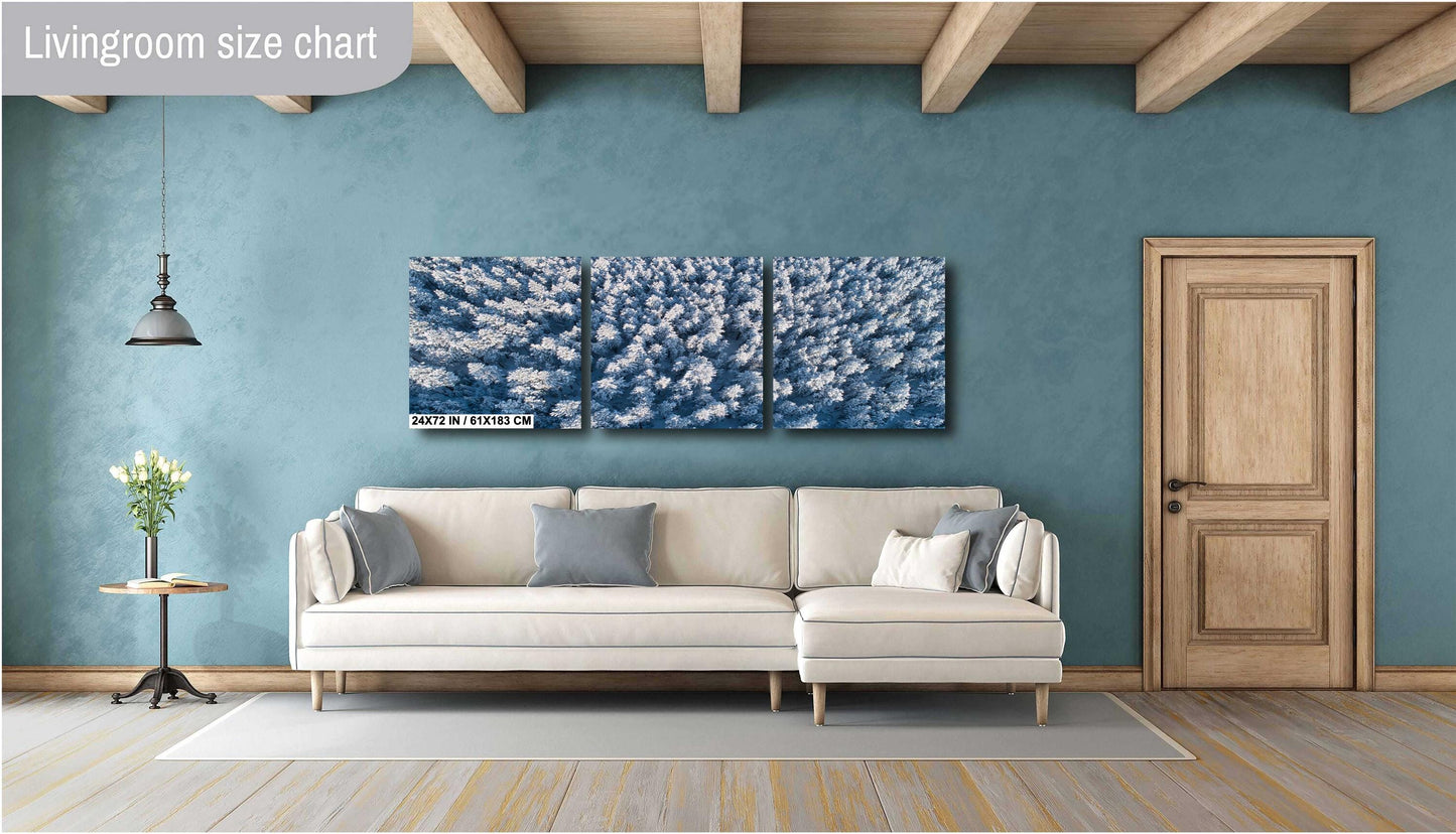 Winter Wall Art – Snowy Forest Print | Minimalist Nature Print with Pine Trees