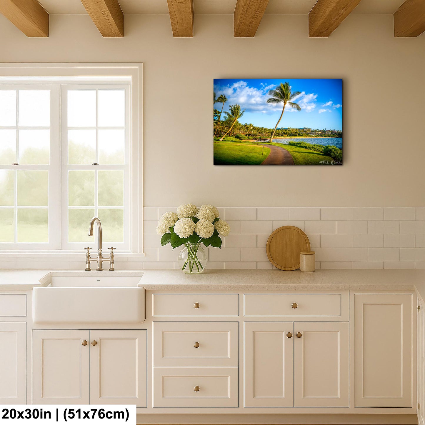 Wailea Walking Path Print - Tropical Island Wall Art | Premium Canvas Decor