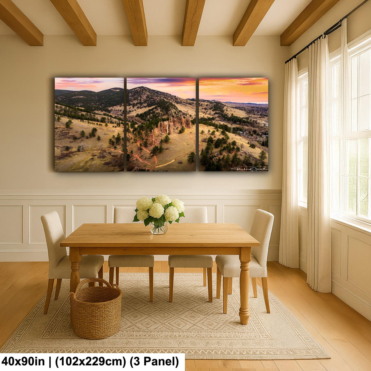 Boulder Sunrise Canvas - Mountain Wall Art | Ready to Hang Vivid Color Print