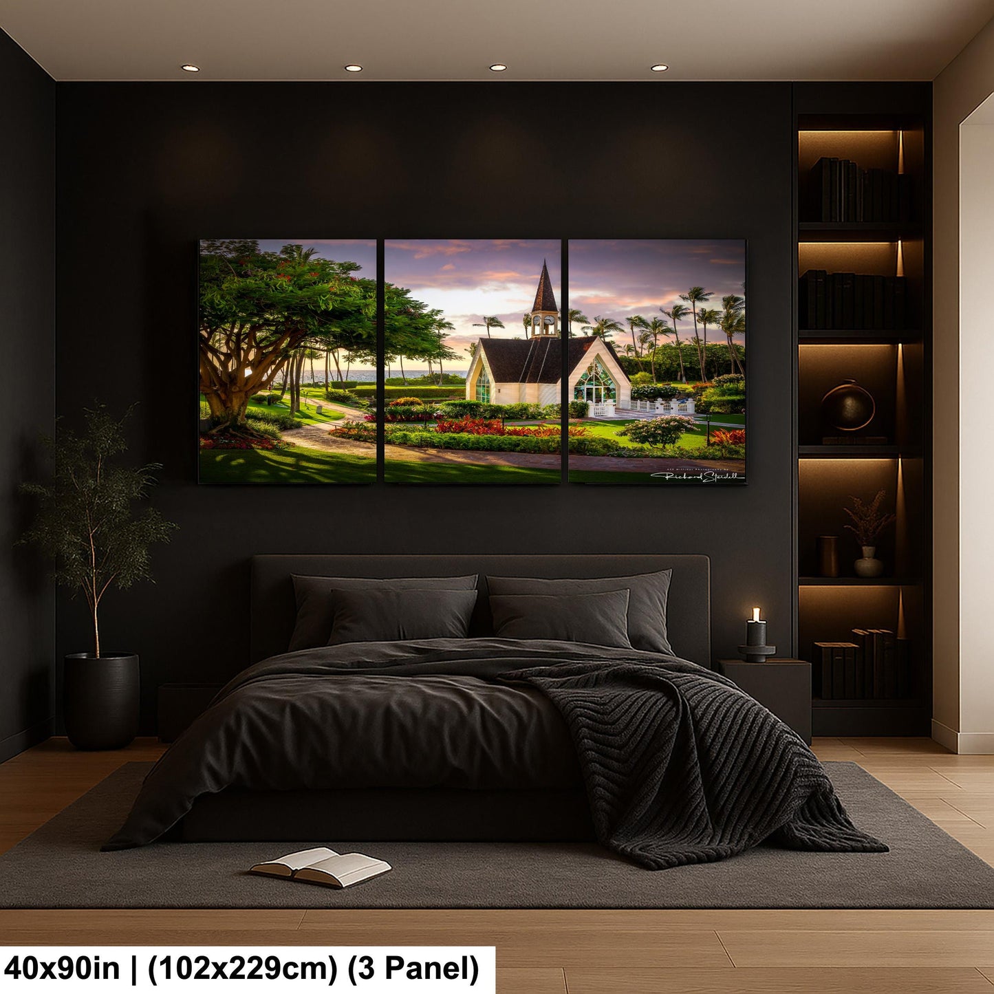 Wailea Chapel Maui Print, Tropical Sunset (Ready to Hang or Paper)