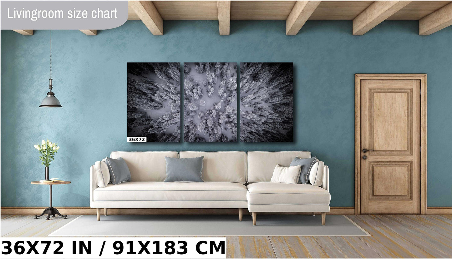 Winter Landscape Wall Art - Snowy Forest Print | Mountain Wall Decor Canvas