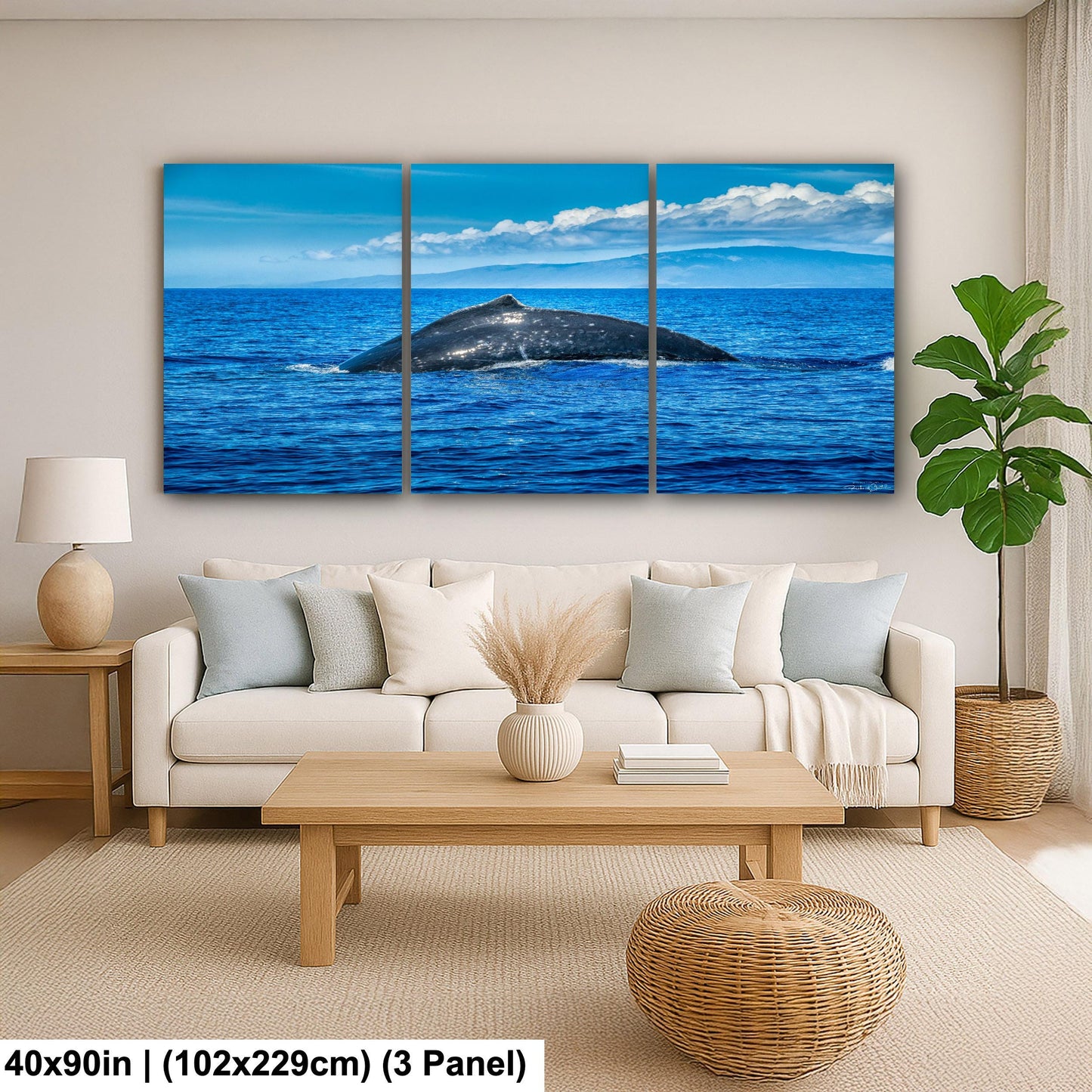 Humpback Whale Wall Art, Ocean Animal Print (Canvas, Metal, or Acrylic)
