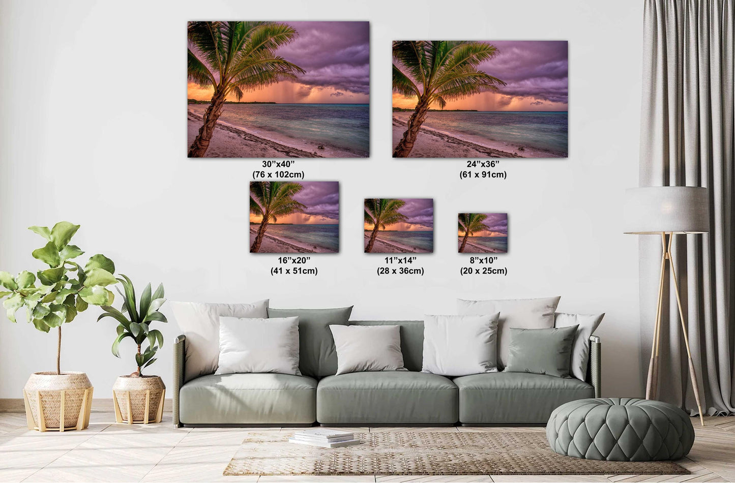 Tulum Tropical Wall Art – Vibrant Beach Scene Canvas & Aluminum Metal Print