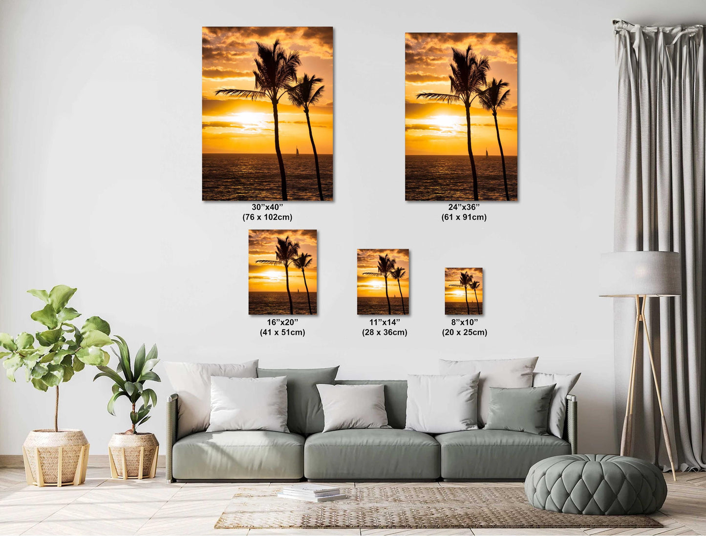 Maui Sunset Wall Art – Tropical Wall Decor | Hawaii Metal Print, Beach Scene Photo