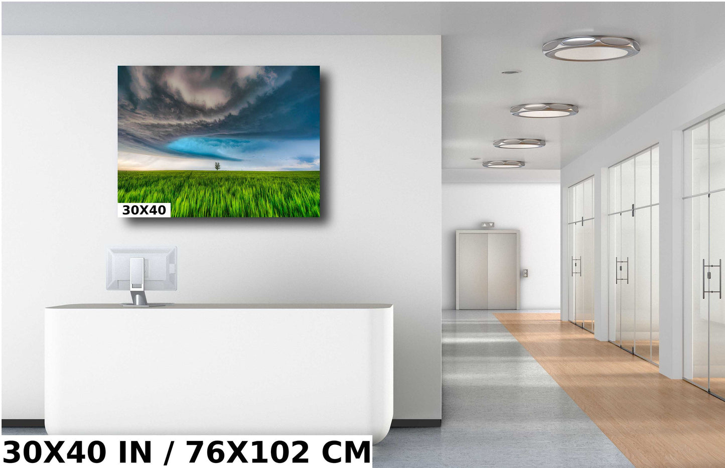Stormy Supercell Wall Art – Dramatic Landscape Print With Lone Tree Artwork