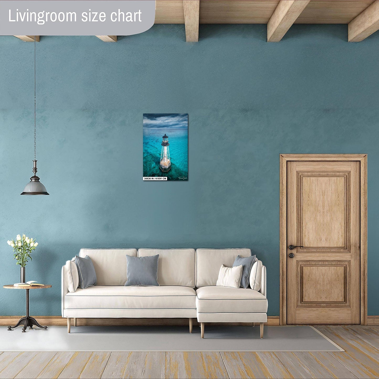 Alligator Reef Lighthouse Art – Coastal Wall Decor | Florida Keys Artwork Canvas Print