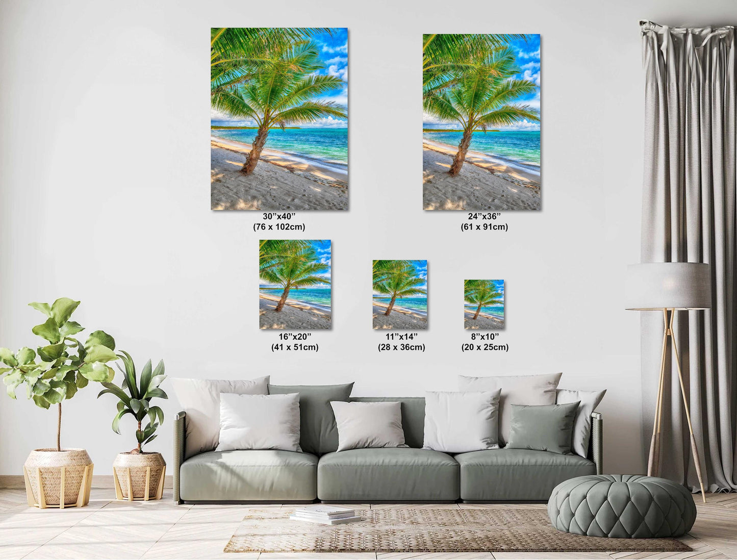 Palm Tree Wall Art – Tropical Palm Painting | Ready to Hang Canvas & Metal Print