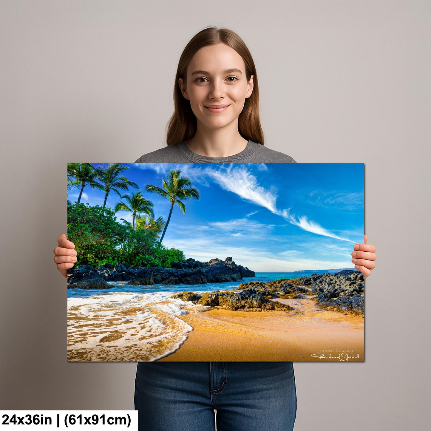 Maui Secret Beach Photo Print - Sunrise Ocean Wall Art on Premium Paper