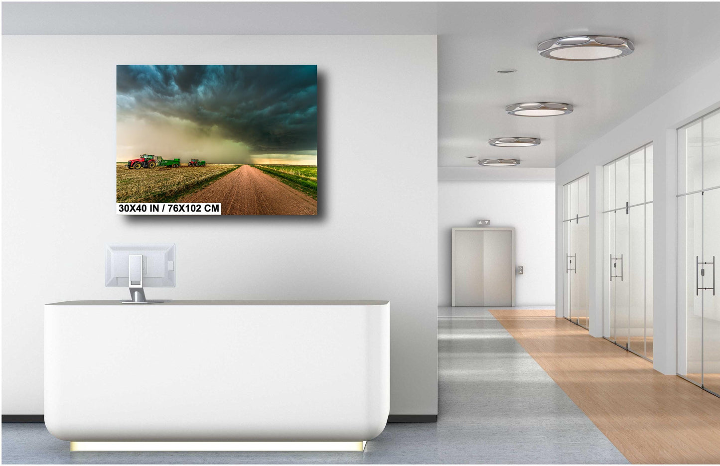 Tractor Wall Art - Dramatic Farm Landscape Print | Rustic Country Decor
