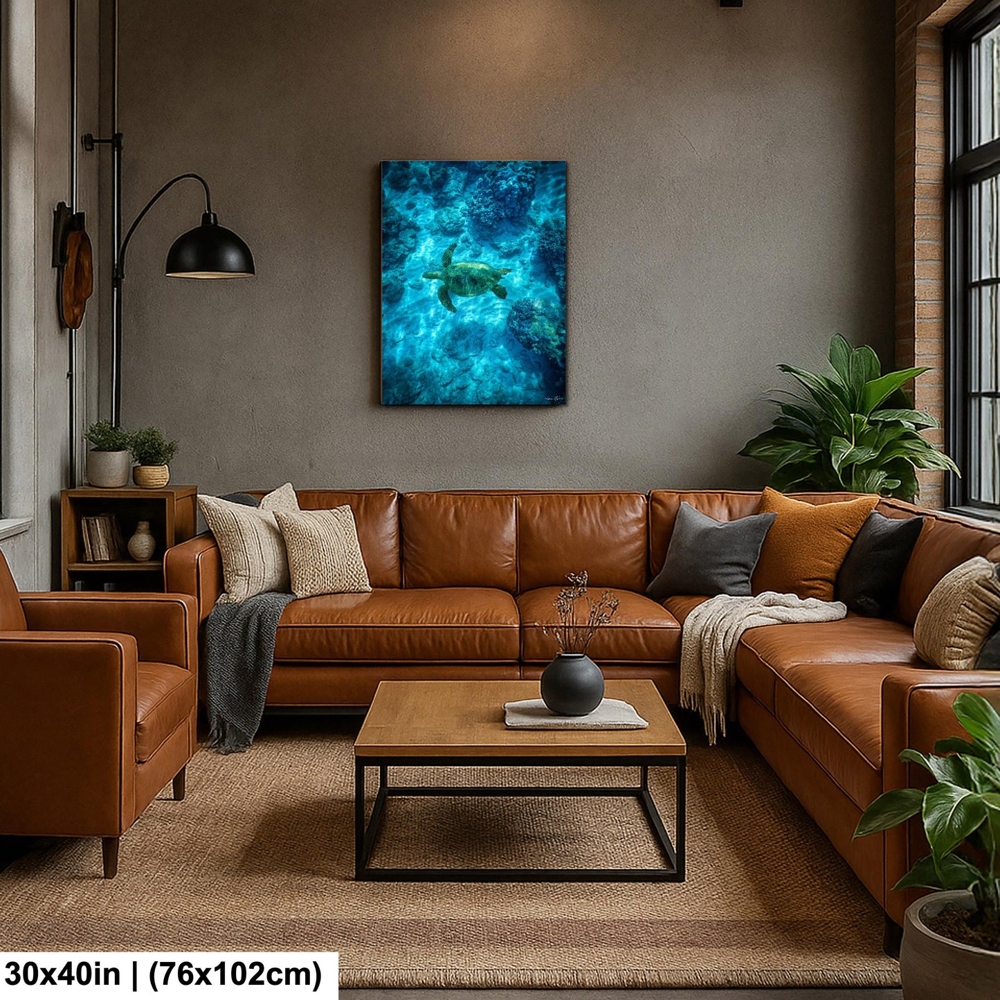 Sea Turtle Wall Art: Maui Ocean View - Tropical Coastal Decor