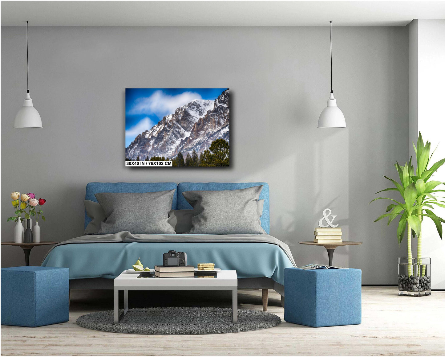 Mountain Canvas Wall Art - Scenic Rocky Mountain Decor | Durable Landscape Canvas Art