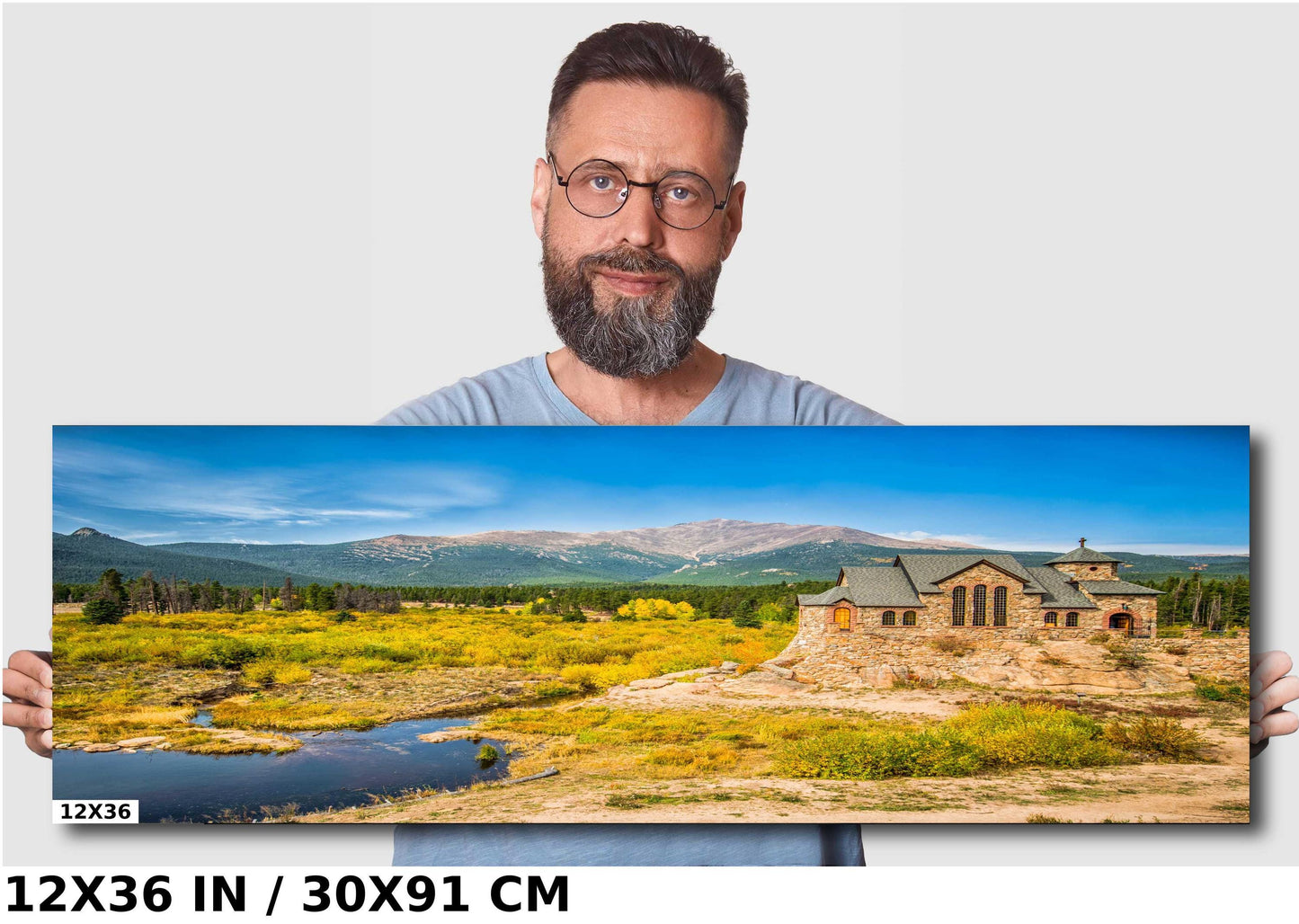 Chapel on the Rock Print - Rocky Mountain Wall Art | Colorado Nature Decor Canvas