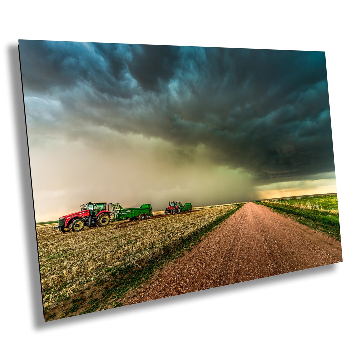 Tractor Wall Art - Dramatic Farm Landscape Print | Rustic Country Decor