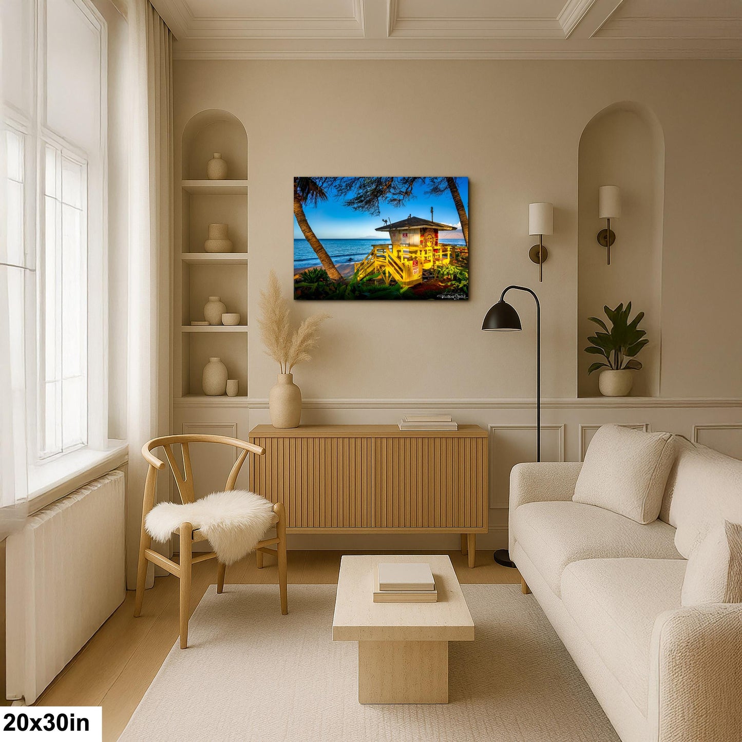 Maui Lifeguard Post Wall Art - Tropical Coastal Print | Ready to Hang Canvas