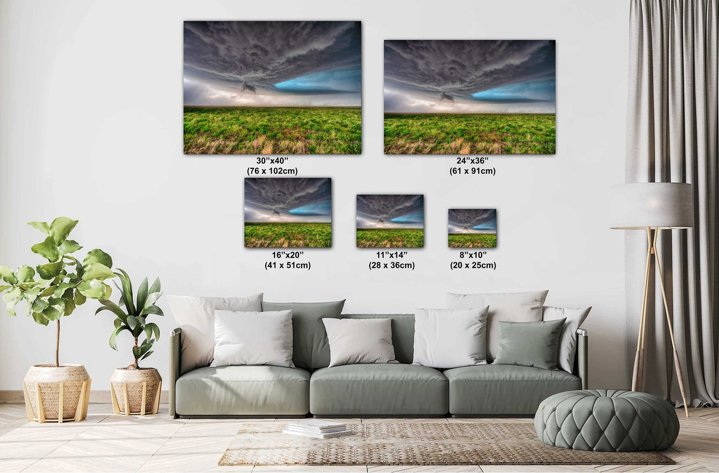 Thunderstorm Wall Art - Moody Storm Decor | Rustic Storm Print Canvas