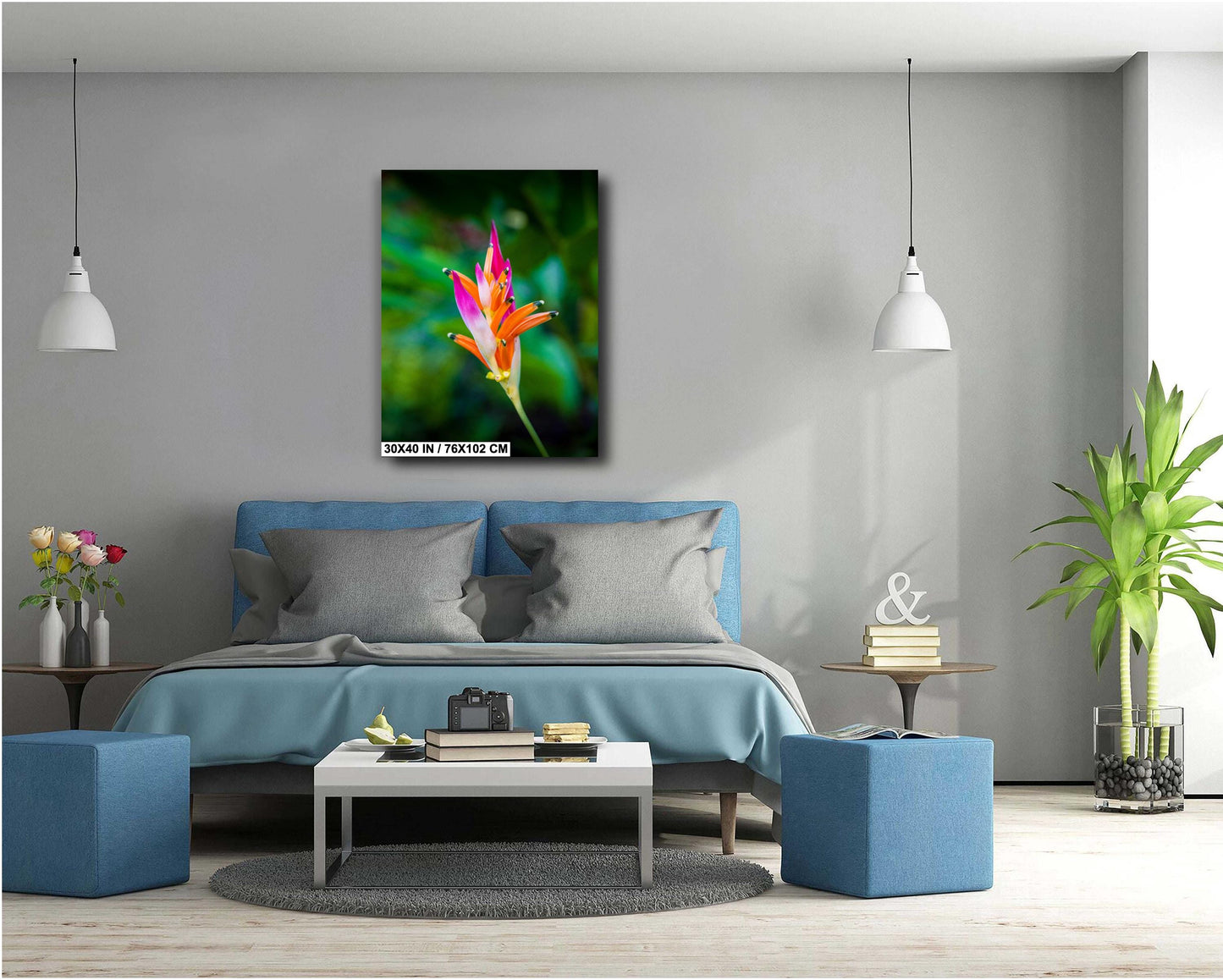 Heliconia Flower Wall Art - Tropical Flower Art | Vibrant Acrylic Prints