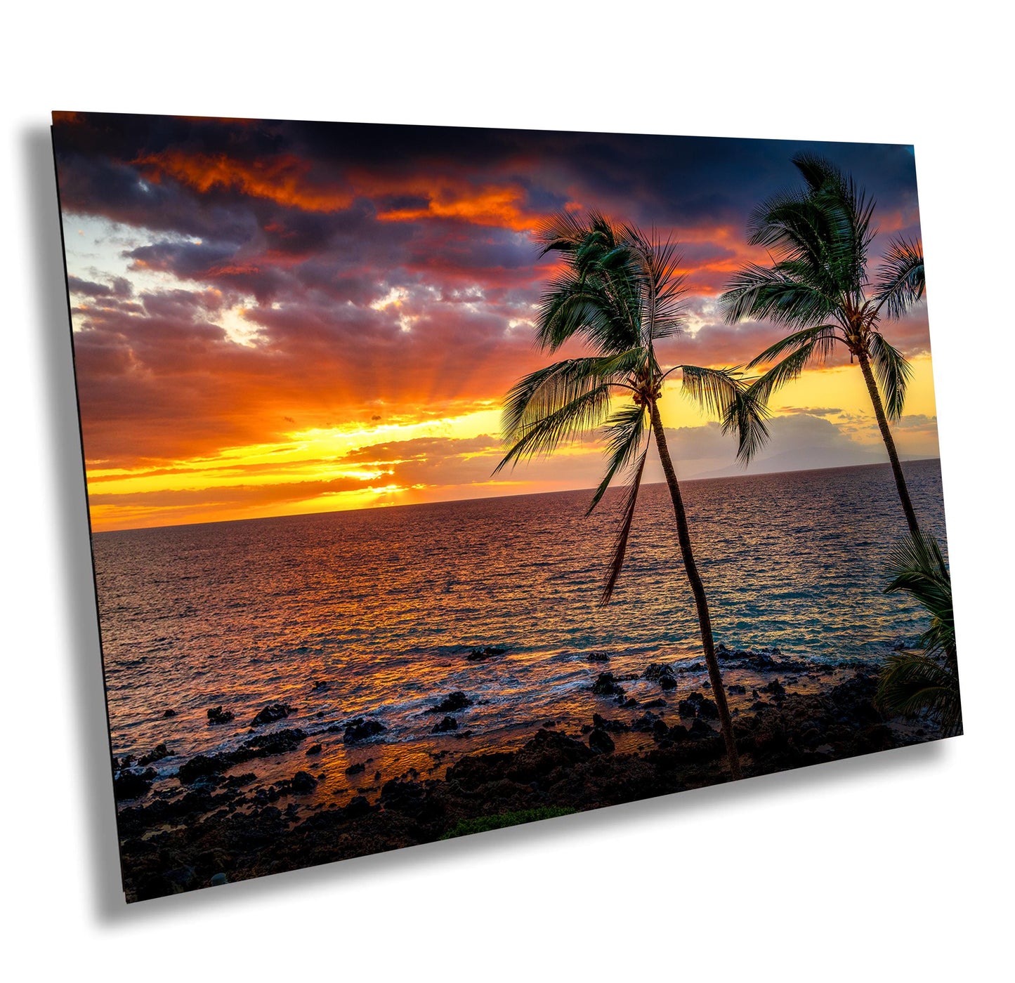 Maui Sunset Photo Print - Tropical Wall Art | Hawaii Metal Canvas Decor