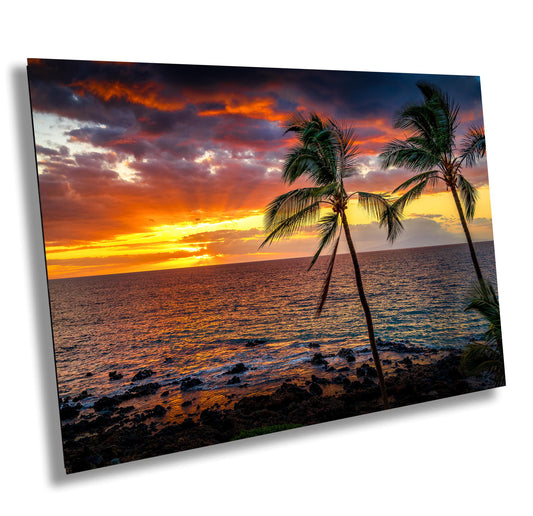 Maui Sunset Photo Print - Tropical Wall Art | Hawaii Metal Canvas Decor