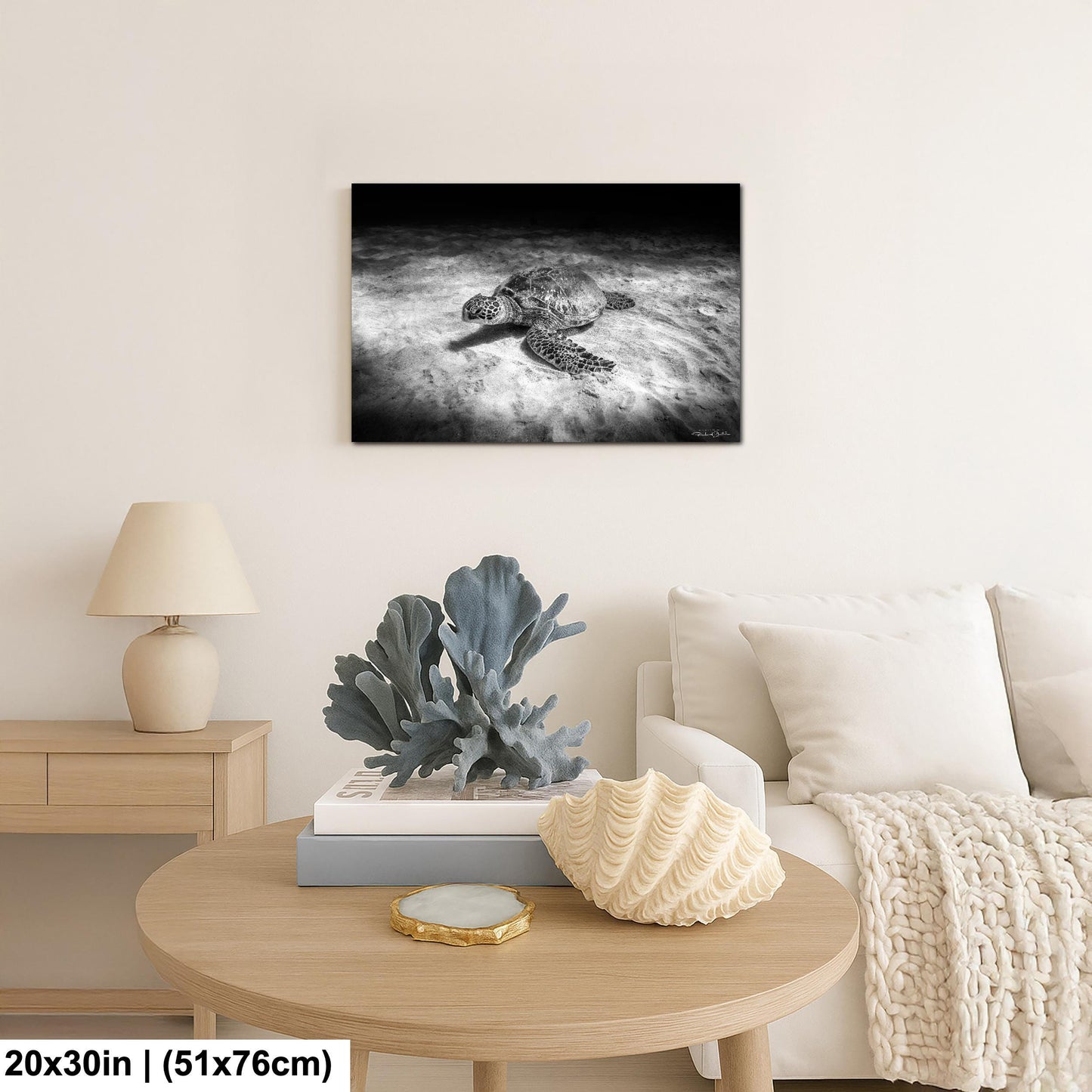 Sea Turtle Wall Art - Maui Ocean View | Tropical Coastal Decor Print