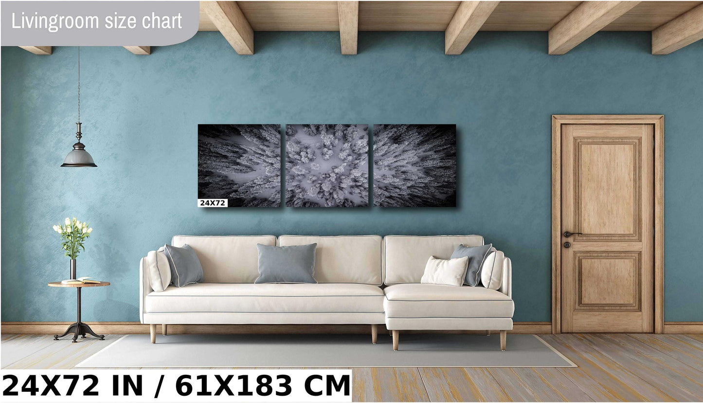 Winter Landscape Wall Art - Snowy Forest Print | Mountain Wall Decor Canvas