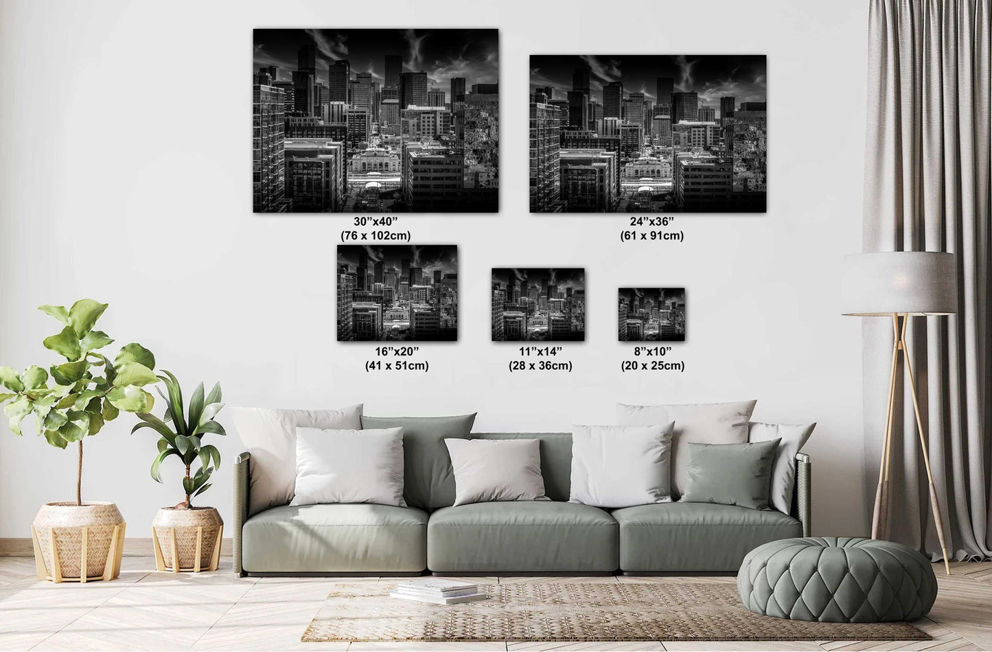 Denver Skyline Wall Art - Modern Cityscape Decor Featuring Union Station Print