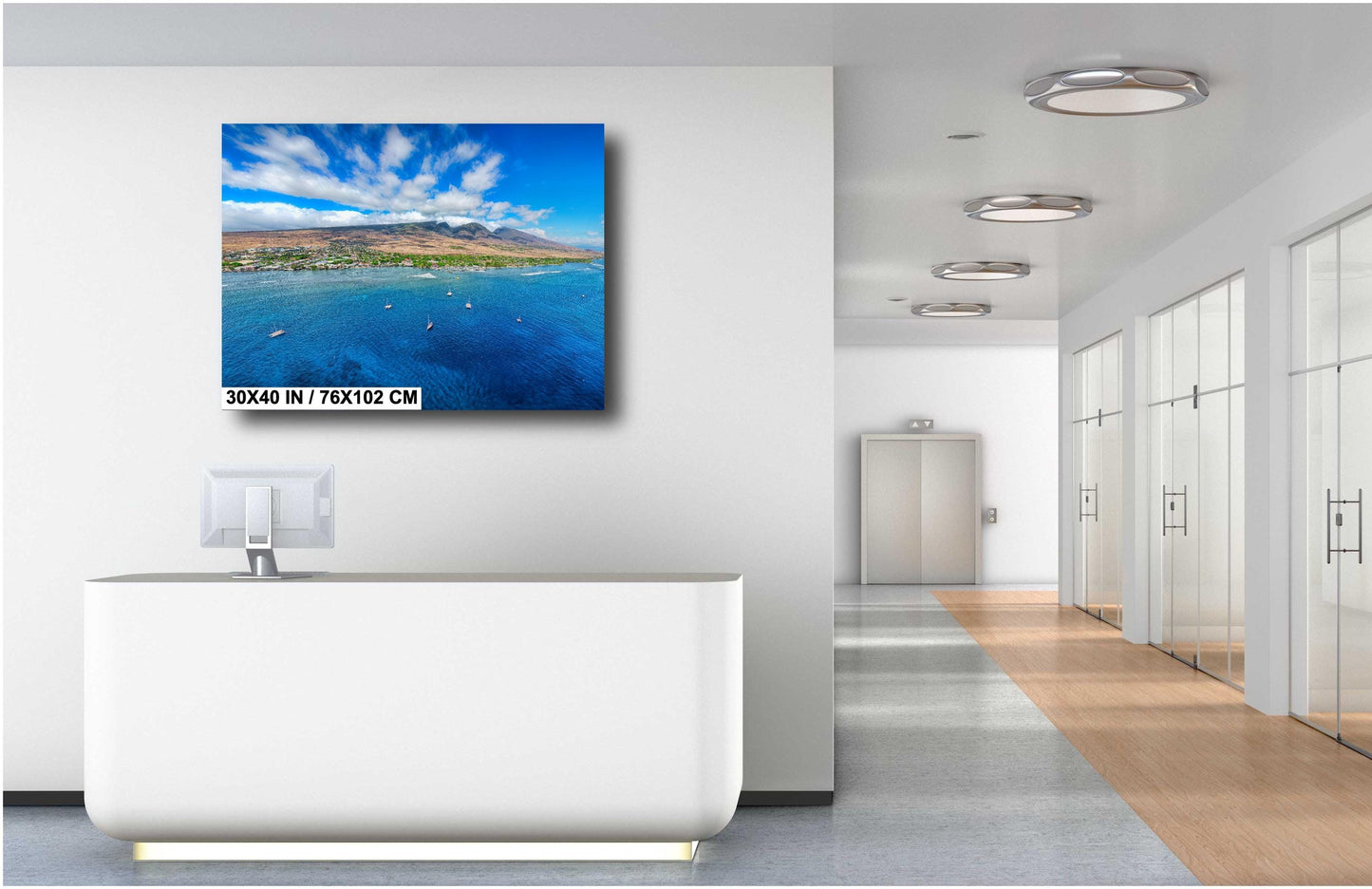 Maui Wall Art Lahaina Harbor Pre Fire Photo Canvas Print Hawaii Metal Wall Decor