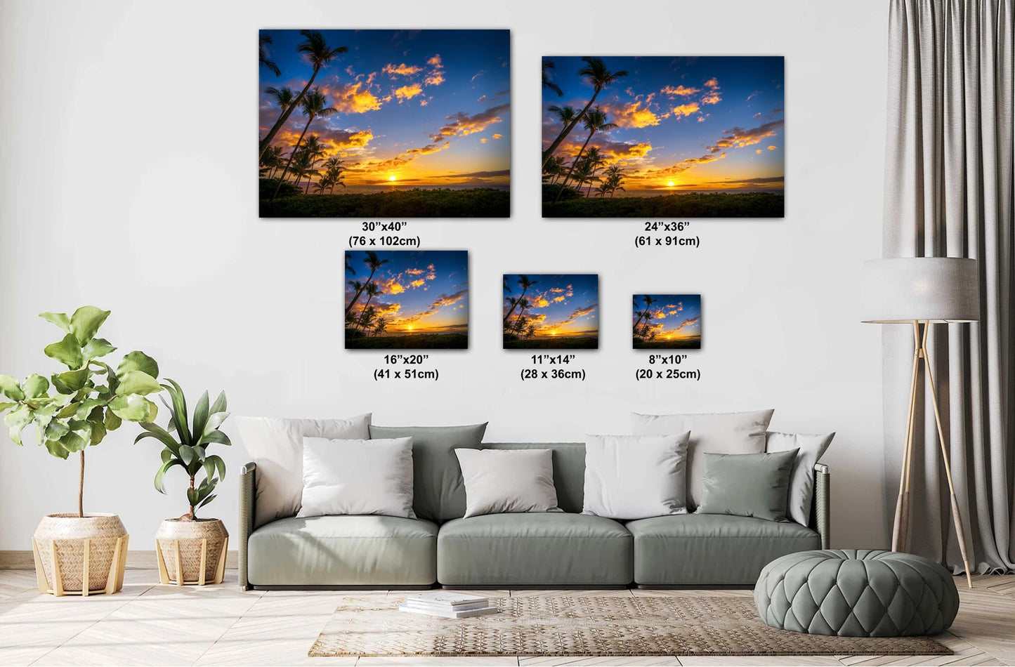 Maui Sunset Canvas Print - Hawaiian Wall Art | Tropical Beach Sunrise Decor