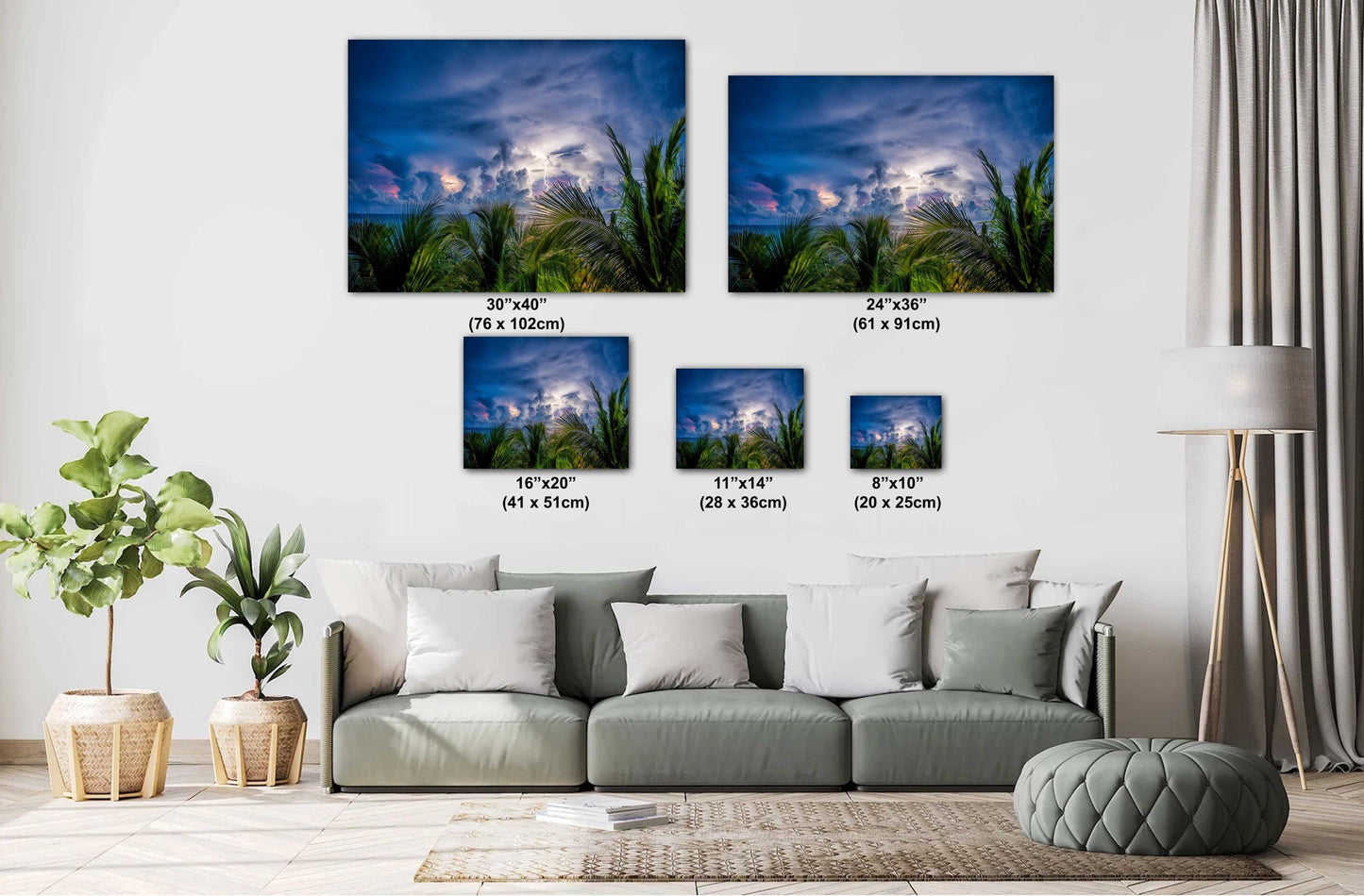 Tropical Thunderstorm Wall Art – Ready to Hang Canvas & Metal Photo Print Decor