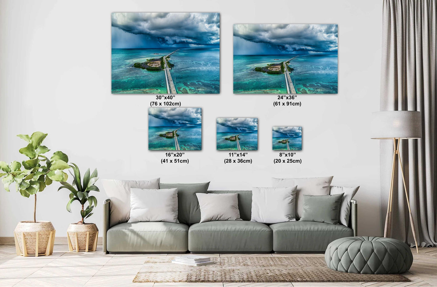 Seven Mile Bridge Wall Art – Florida Keys Coastal Landscape Print | Ready To Hang Canvas